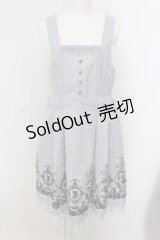 axes femme / フロッキーptレジメ柄ワンピース(Disney) M サックス O-25-05-17-036-AX-OP-OW-OS