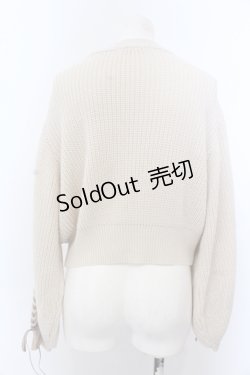 画像3: Fi.n.t / 袖リボンレースアップケーブルニットプルオーバー  アイボリー O-25-05-18-039-CA-TO-IG-OS