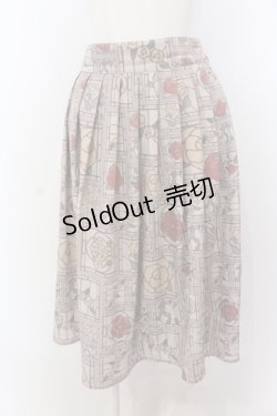 画像1: Fi.n.t / ローズステンドグラス柄タックスカート  ベージュ O-25-05-18-046-CA-SK-IG-OS
