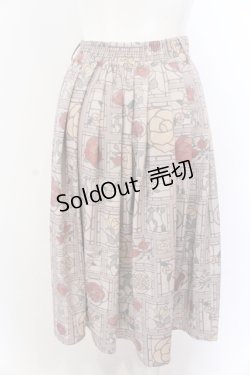 画像2: Fi.n.t / ローズステンドグラス柄タックスカート  ベージュ O-25-05-18-046-CA-SK-IG-OS
