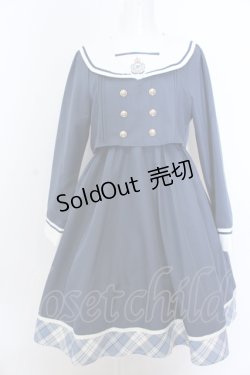 画像1: Amavel / School Check Setup風セーラーワンピース F アオ O-25-05-18-053-CA-OP-OW-OS