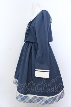 画像3: Amavel / School Check Setup風セーラーワンピース F アオ O-25-05-18-053-CA-OP-OW-OS