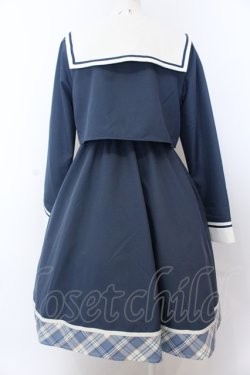 画像4: Amavel / School Check Setup風セーラーワンピース F アオ O-25-05-18-053-CA-OP-OW-OS
