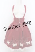 Amavel / Mocomoco Bearアップリケスカート F ワイン O-25-05-18-056-CA-SK-OW-OS