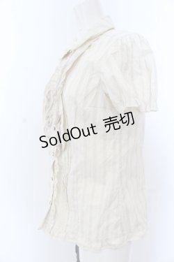 画像2: axes femme / トランプJQフリルブラウス M キナリ O-25-05-18-059-AX-BL-OW-OS