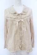 axes femme / ダブルカラー梯子レースブラウス M キナリ O-25-05-18-062-AX-BL-OW-OS