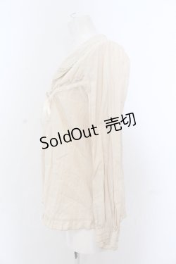 画像2: axes femme / ダブルカラー梯子レースブラウス M キナリ O-25-05-18-062-AX-BL-OW-OS