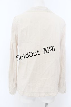 画像3: axes femme / ダブルカラー梯子レースブラウス M キナリ O-25-05-18-062-AX-BL-OW-OS