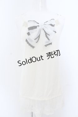 画像1: axes femme / Bigリボンロングキャミ M キナリ O-25-05-18-064-AX-TO-OW-OS