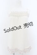 axes femme / 総レース・立体お花付きキャミソール M キナリ O-25-05-18-065-AX-TO-OW-OS