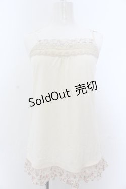 画像1: axes femme / 総レース・立体お花付きキャミソール M キナリ O-25-05-18-065-AX-TO-OW-OS