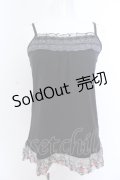 axes femme / 総レース・立体お花付きキャミソール M クロ O-25-05-18-066-AX-TO-OW-OS