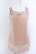 axes femme / 胸元＆肩デザインロングタンク M ピンクベージュ O-25-05-18-068-AX-TO-OW-OS