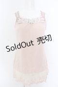axes femme / 胸元＆肩デザインロングタンク M ピンクベージュ O-25-05-18-068-AX-TO-OW-OS