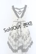 axes femme / チュールフロッキー切替ワンピース M キナリ O-25-05-18-074-AX-OP-OW-OS