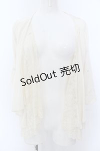axes femme / レース重ねトッパーカーデ M キナリ O-25-05-18-075-AX-TO-OW-OS