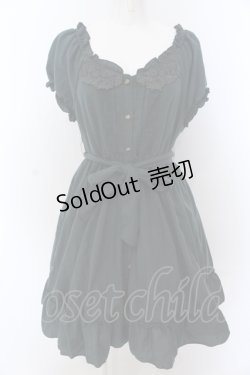 画像1: axes femme / レース襟バックティアードチュニック M グリーン O-25-05-18-076-AX-TO-OW-OS