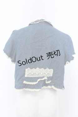画像3: axes femme / フリルデニムボレロ M ブルー O-25-05-18-081-AX-TO-OW-OS