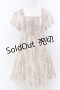 axes femme / タッセルローズストライプワンピース M ピンクベージュ O-25-05-18-083-AX-OP-OW-OS