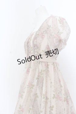画像2: axes femme / タッセルローズストライプワンピース M ピンクベージュ O-25-05-18-083-AX-OP-OW-OS