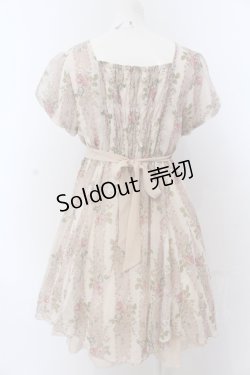 画像3: axes femme / タッセルローズストライプワンピース M ピンクベージュ O-25-05-18-083-AX-OP-OW-OS