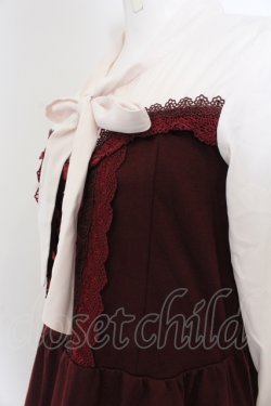 画像2: axes femme / ビスチェ風切り替えワンピース M ワイン×シロ O-25-05-18-084-AX-OP-OW-OS
