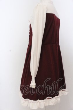 画像3: axes femme / ビスチェ風切り替えワンピース M ワイン×シロ O-25-05-18-084-AX-OP-OW-OS