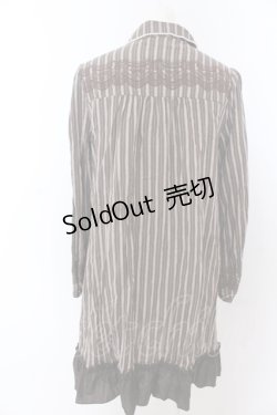 画像3: axes femme / ストライプシャツワンピース M ブラウン O-25-05-18-085-AX-TO-OW-OS