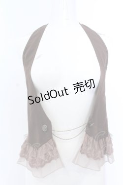 画像1: axes femme / シフォンチュールフリルホルターベスト M ブラウン O-25-05-18-086-AX-TO-OW-OS