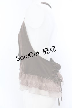 画像2: axes femme / シフォンチュールフリルホルターベスト M ブラウン O-25-05-18-086-AX-TO-OW-OS