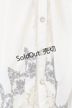 画像2: axes femme / 裾刺繍イレヘムブラウスチュニ M キナリ O-25-05-18-088-AX-OP-OW-OS