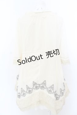 画像3: axes femme / 裾刺繍イレヘムブラウスチュニ M キナリ O-25-05-18-088-AX-OP-OW-OS