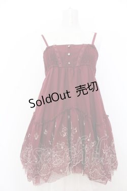 画像1: axes femme / 刺繍パネル2WAYチュニック M ワイン O-25-05-18-089-AX-TO-OW-OS