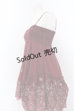 画像2: axes femme / 刺繍パネル2WAYチュニック M ワイン O-25-05-18-089-AX-TO-OW-OS