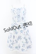 axes femme / 花柄ワンピース M サックス O-25-05-18-091-AX-OP-OW-OS