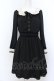 画像1: axes femme POETIQUE / 襟刺繍ベロア配色ワンピース M クロ O-25-05-18-092-AX-OP-OW-OS (1)