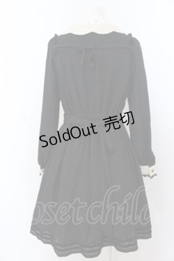 画像3: axes femme POETIQUE / 襟刺繍ベロア配色ワンピース M クロ O-25-05-18-092-AX-OP-OW-OS