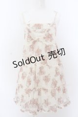 axes femme / バラブーケ×蝶トリコットワンピース M キナリ O-25-05-18-097-AX-OP-OW-OS