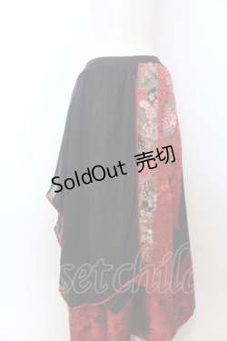 画像3: Qutie Frash / ラップ付き和柄バギーパンツ  レッド O-25-05-18-098-QU-PA-OW-OS