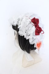 BABY,THE STARS SHINE BRIGHT / マーガレットのPetit Menuetマザーボンネット  シロ×アカ O-25-05-18-102-BA-AC-OW-OS