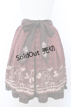 画像2: axes femme / トランプメルヘン柄スカート M ワイン O-25-05-18-012-AX-SK-OW-OS