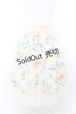 画像2: axes femme / 花柄オーガンジーレイヤードスカート M イエロー O-25-05-18-013-AX-TO-OW-ZI
