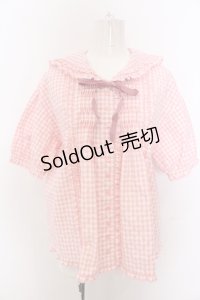 PINK HOUSE / ギンガムチェックセーラーカラーブラウス  ピンク O-25-05-18-020-LO-BL-OW-ZI