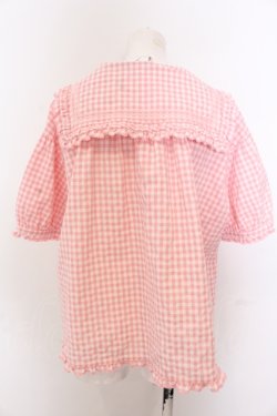 画像3: PINK HOUSE / ギンガムチェックセーラーカラーブラウス  ピンク O-25-05-18-020-LO-BL-OW-OS