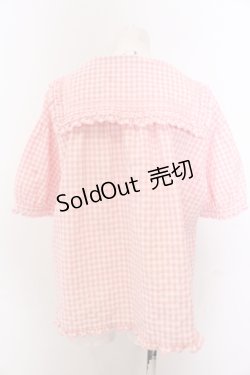 画像3: PINK HOUSE / ギンガムチェックセーラーカラーブラウス  ピンク O-25-05-18-020-LO-BL-OW-ZI