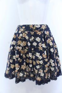 axes femme / 花柄キュロット M ネイビー O-25-05-18-004-AX-SK-OW-ZT303