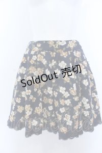 axes femme / 花柄キュロット M ネイビー O-25-05-18-004-AX-SK-OW-ZT303