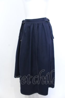 画像1: axes femme / サイド釦アシンメトリースカート M ネイビー O-25-05-18-030-AX-SK-IG-ZI