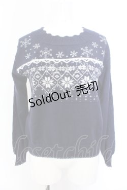 画像1: axes femme / スノーノルディックニット M ネイビー O-25-05-18-031-AX-TO-IG-OS
