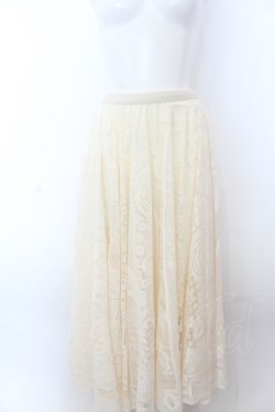 画像1: axes femme / オーナメントレーススカート M アイボリー O-25-05-18-032-AX-SK-IG-OS